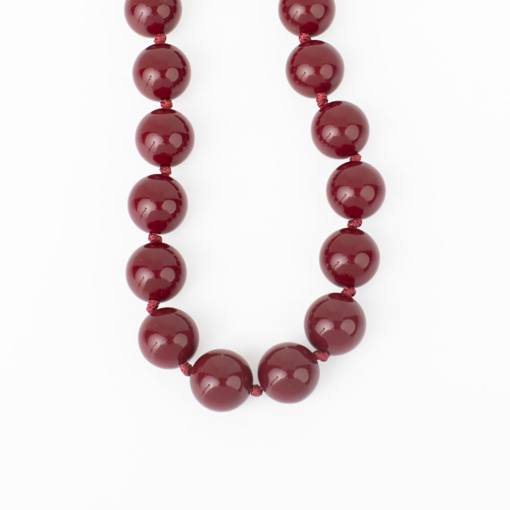 Bauble Burgundy Necklace styling image.