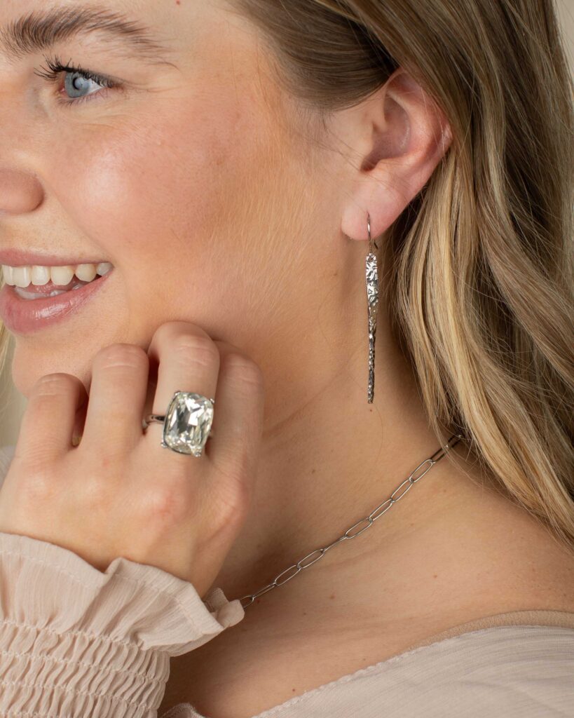 Jacie hammered drop earrings